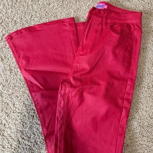 Edikted Red Flare Jeans